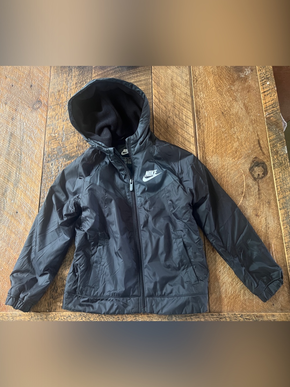 M (6) 5-6 years Nike Kids Black Hooded Rain